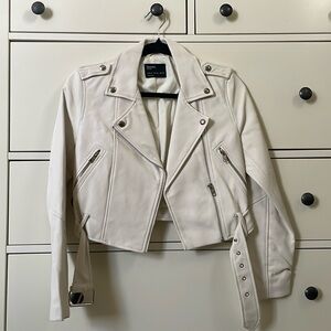 New white biker jacket